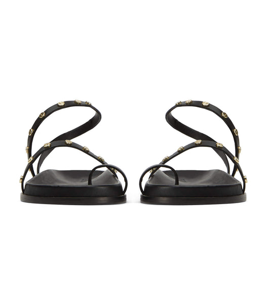 Tony Bianco Lyvia Black Flate Sandaler Svarte | MNOFT74657