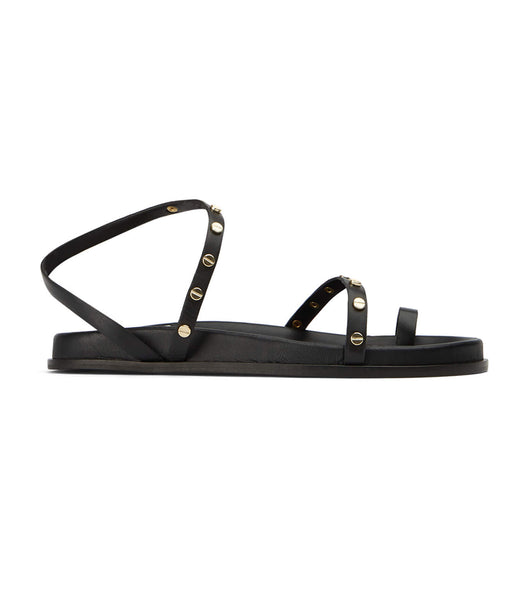 Tony Bianco Lyvia Black Flate Sandaler Svarte | MNOFT74657