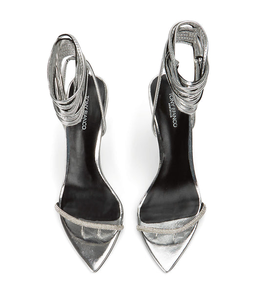 Tony Bianco Makai Silver Foil 10.5cm Stiletthæler Sølv | MNOFT99259