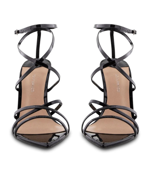 Tony Bianco Marcy Black Patent 10.5cm Strappy hæler Svarte | NOZDE98740