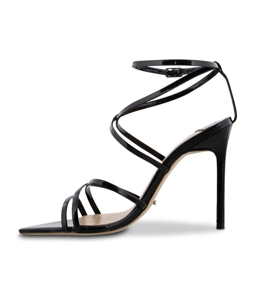 Tony Bianco Marcy Black Patent 10.5cm Strappy hæler Svarte | NOZDE98740