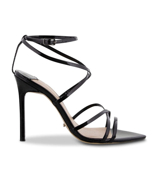 Tony Bianco Marcy Black Patent 10.5cm Strappy hæler Svarte | NOZDE98740