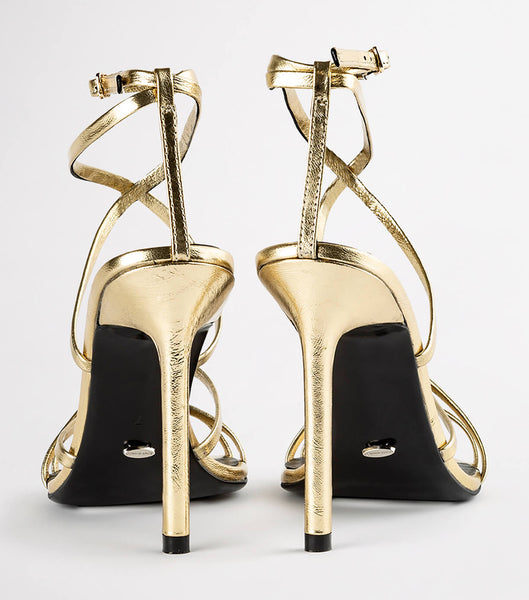 Tony Bianco Marcy Gold Foil 10.5cm Brude hæler Gull | FNOUI49488