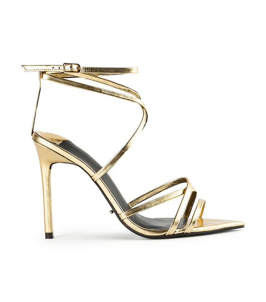 Tony Bianco Marcy Gold Foil 10.5cm Eventhæler Gull | UNOND48862