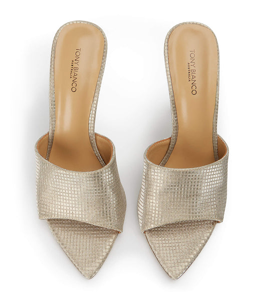 Tony Bianco Marley Gold Aura 10.5cm Bling hæler Gull | ENOVG66376