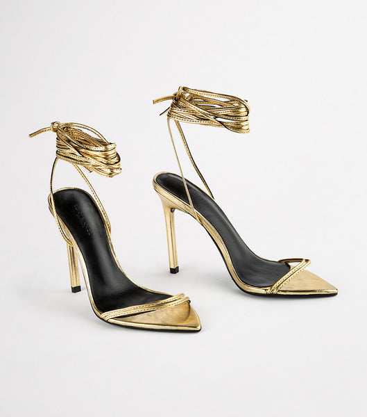 Tony Bianco Millie Gold Foil 10.5cm Eventhæler Gull | NONEJ22103