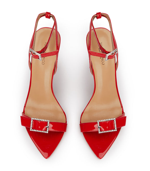 Tony Bianco Mopsy Scarlet Patent 10.5cm Bling hæler Dyp Rød | ANOWC92752