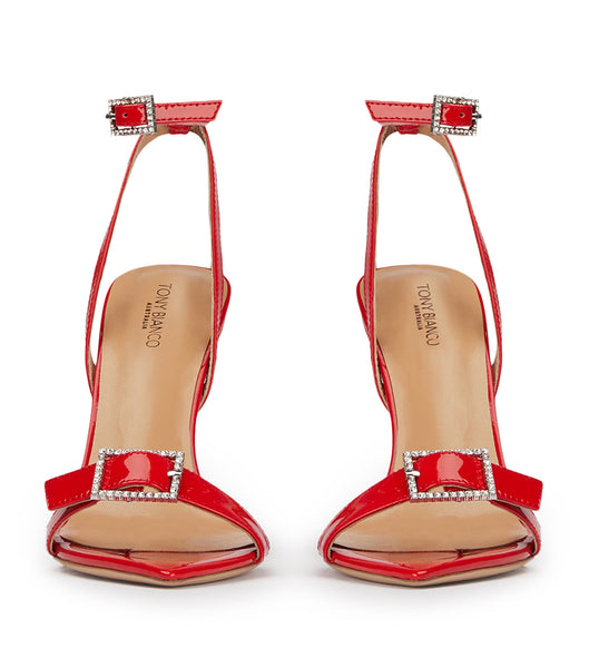 Tony Bianco Mopsy Scarlet Patent 10.5cm Bling hæler Dyp Rød | ANOWC92752