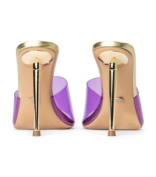 Tony Bianco Mylo Purple Vinylite/Gold 10.5cm Stiletthæler Lilla Gull | GNOUC55429