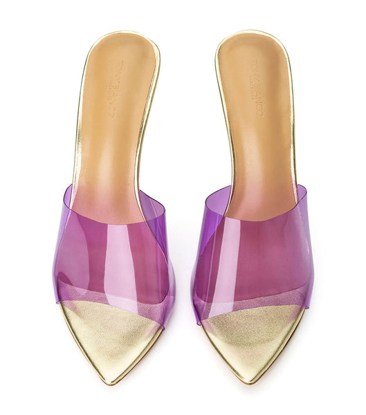 Tony Bianco Mylo Purple Vinylite/Gold 10.5cm Eventhæler Lilla Gull | NOJVR49172