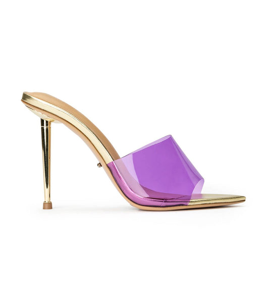 Tony Bianco Mylo Purple Vinylite/Gold 10.5cm Eventhæler Lilla Gull | NOJVR49172