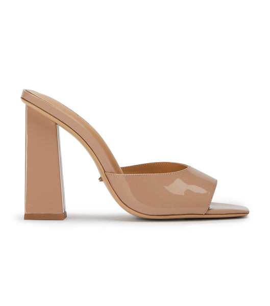 Tony Bianco Naja Coco Patent 10.5cm Blokke Hæler Beige | ZNOMJ73098