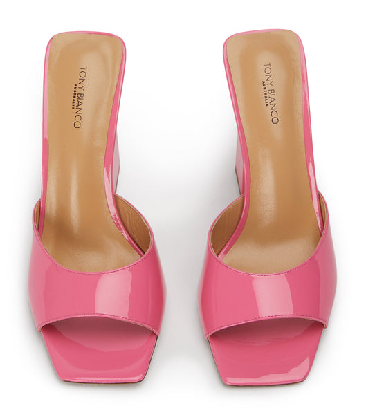 Tony Bianco Naja Flamingo Patent 10.5cm Blokke Hæler Rosa | NOIIZ63523