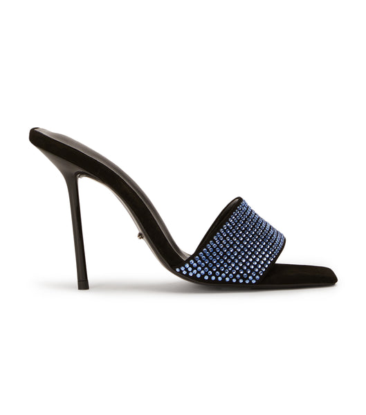 Tony Bianco Naomi Blue Crystal/Black Semsket Skinn 10.5cm Stiletthæler Blå Svarte | PNOQX62901