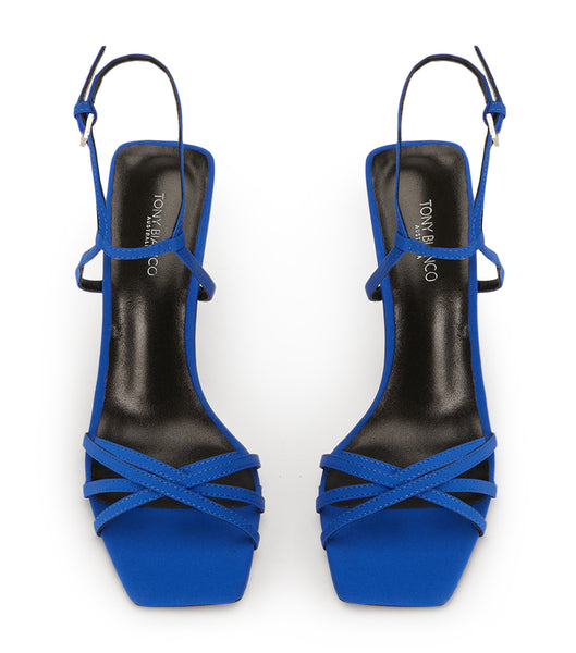 Tony Bianco Nomad Azure Crepe 10.5cm Stiletthæler Blå | YNOGT18123