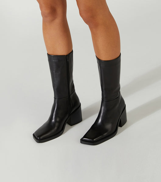 Tony Bianco Prestige Black Como 8cm Mid Calf Boots Svarte | PNOQX25999