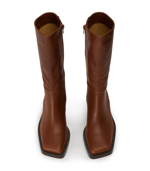 Tony Bianco Prestige Cognac 8cm Mid Calf Boots Brune | YNOVQ81891