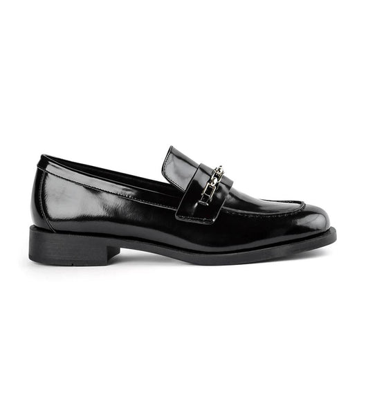 Tony Bianco Rebecca Black Hi Shine 2.5cm Loafers Svarte | QNOWA44589