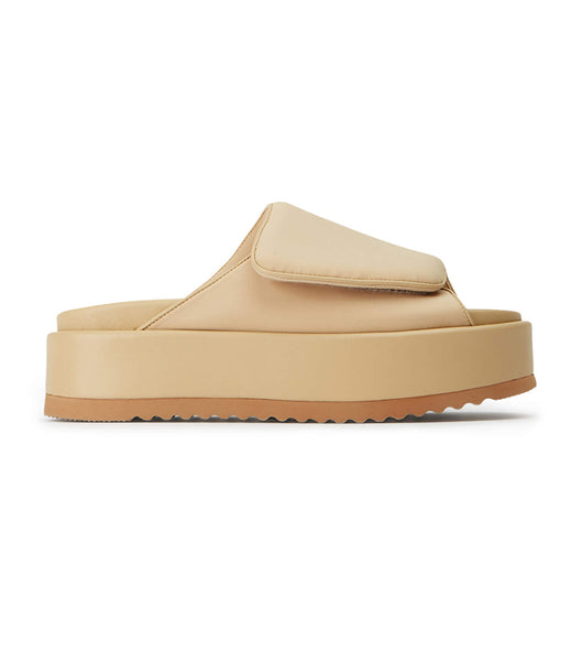 Tony Bianco Roxana Nude Scuba 6cm Flate Sandaler Beige | ANOWC22713