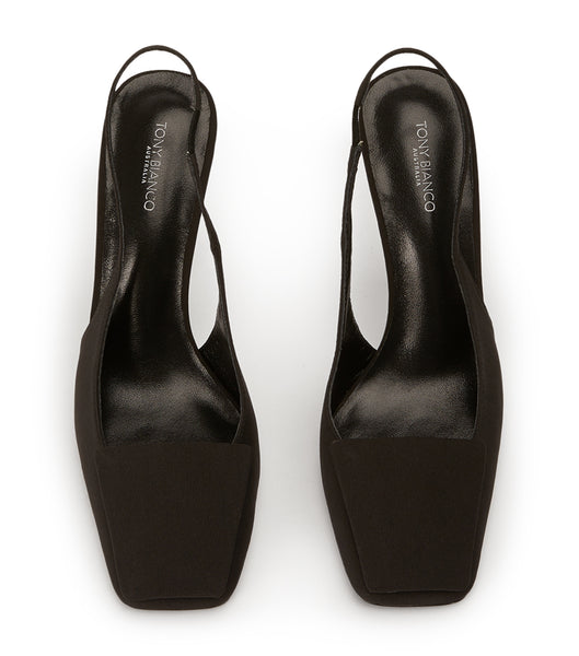 Tony Bianco Rue Black Crepe 10.5cm Eventhæler Svarte | DNOKV92004