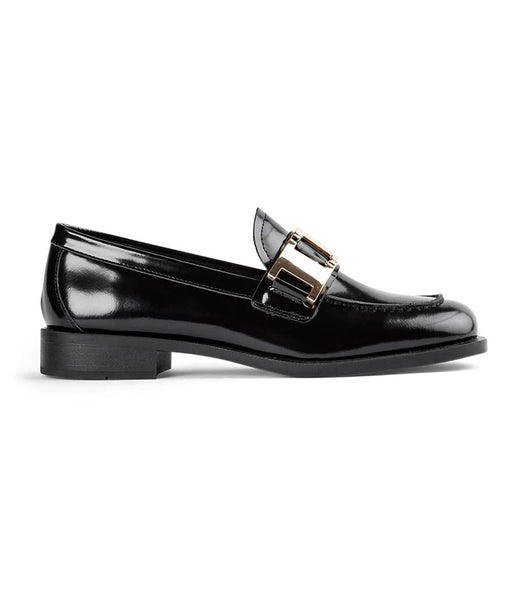 Tony Bianco Ruiz Black Hi Shine 2.5cm Loafers Svarte | GNOEC35646