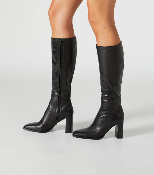 Tony Bianco Rylee Black Venice 8.5cm Mid Calf Boots Svarte | NOEAH90631