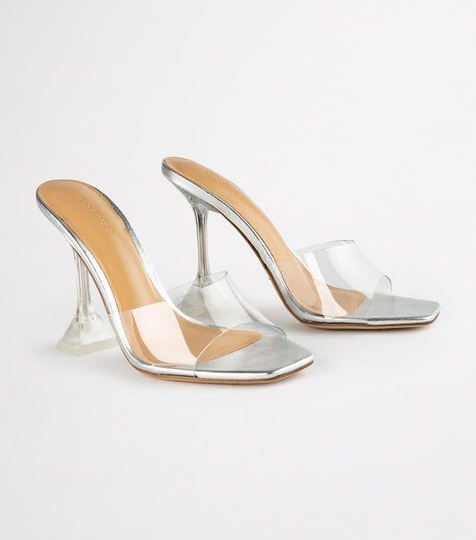 Tony Bianco Serri Clear Vinylite/Silver 10.5cm Stiletthæler Sølv | ZNOMJ61292