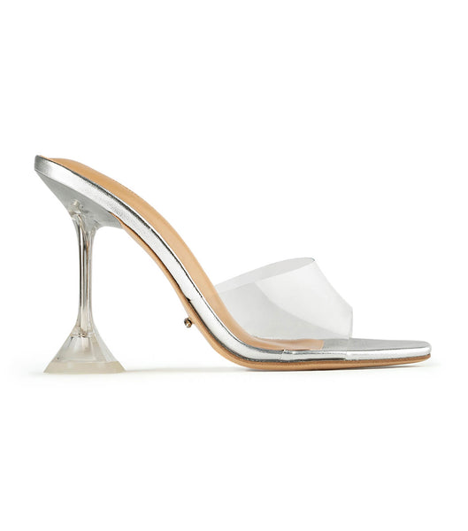 Tony Bianco Serri Clear Vinylite/Silver 10.5cm Stiletthæler Sølv | ZNOMJ61292