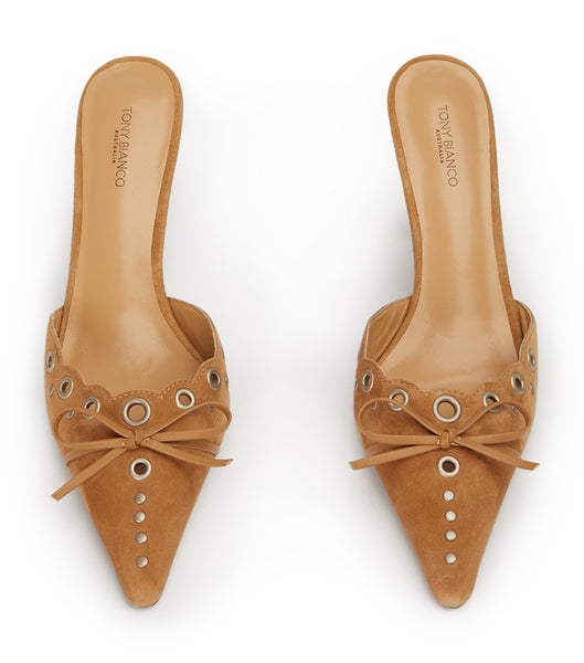 Tony Bianco Shae Butterscotch Semsket Skinn 8cm Eventhæler Beige | NOJBT52678