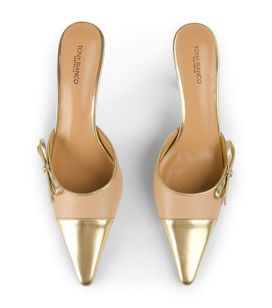 Tony Bianco Shirley Beech/Gold 8cm Court Sko Gull | NOCIF74728