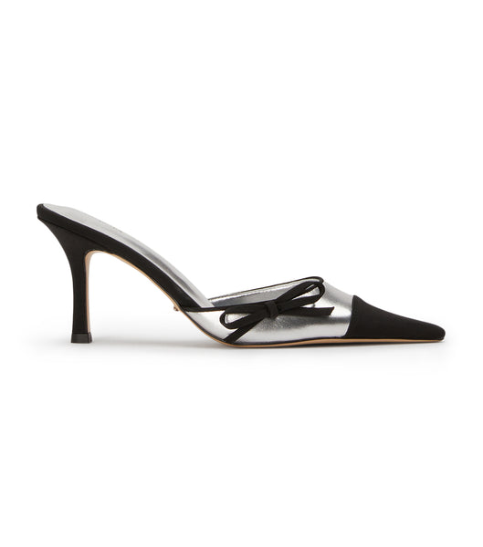 Tony Bianco Shirley Silver/Black 8cm Court Sko Sølv Svarte | NOXBR15641