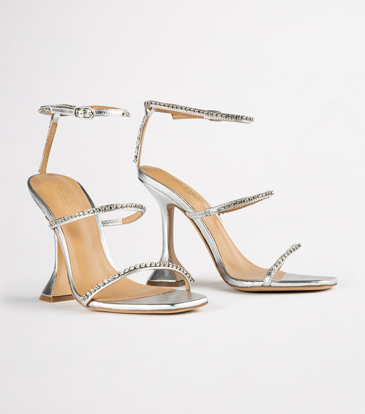 Tony Bianco Shy Silver Nappa Metallic 10.5cm Eventhæler Sølv Metal | FNOUI47645