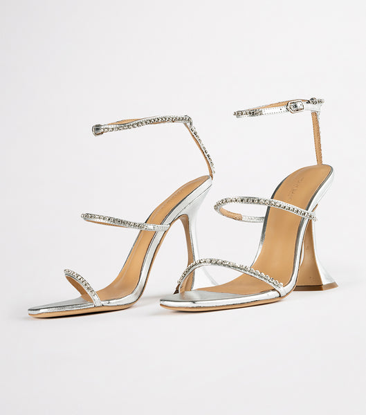 Tony Bianco Shy Silver Nappa Metallic 10.5cm Eventhæler Sølv Metal | FNOUI47645