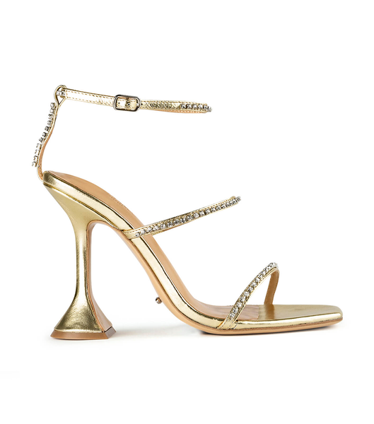 Tony Bianco Skye Gold Nappa Metallic 10.5cm Bling hæler Gull Metal | MNOHR76806