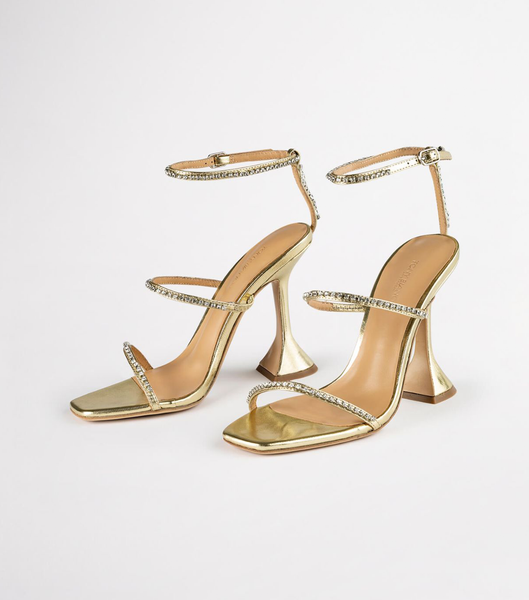 Tony Bianco Skye Gold Nappa Metallic 10.5cm Strappy hæler Gull Metal | YNOVQ80608