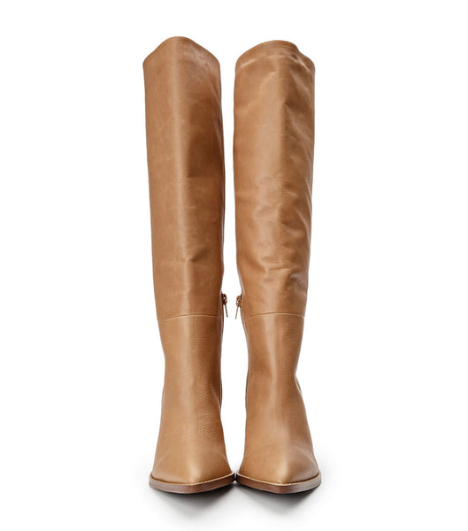 Tony Bianco Skyla Caramel Venice 9cm Mid Calf Boots Beige | NOXMI96821