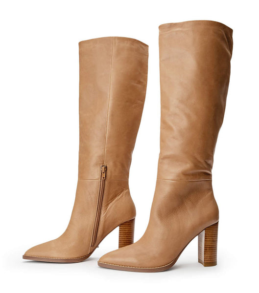 Tony Bianco Skyla Caramel Venice 9cm Mid Calf Boots Beige | NOXMI96821