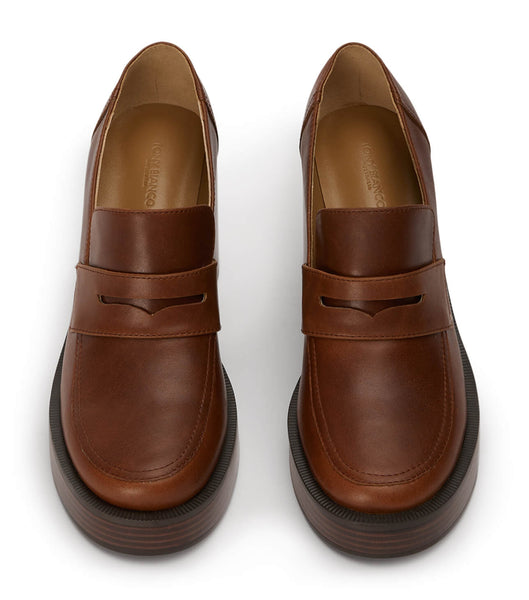 Tony Bianco Taranto Cognac 9cm Loafers Brune | ENOVG67291