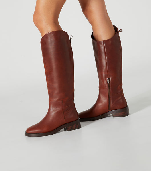 Tony Bianco Tyler Cognac 4cm Mid Calf Boots Brune | NOEAH14825