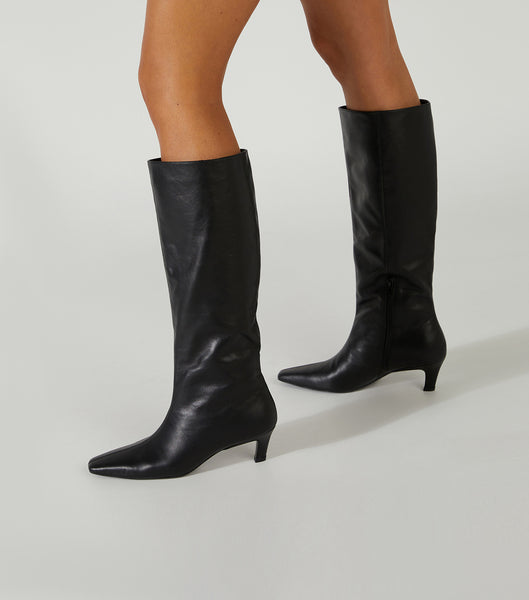 Tony Bianco Vixon Black Venice 5cm Mid Calf Boots Svarte | NOJBT14156