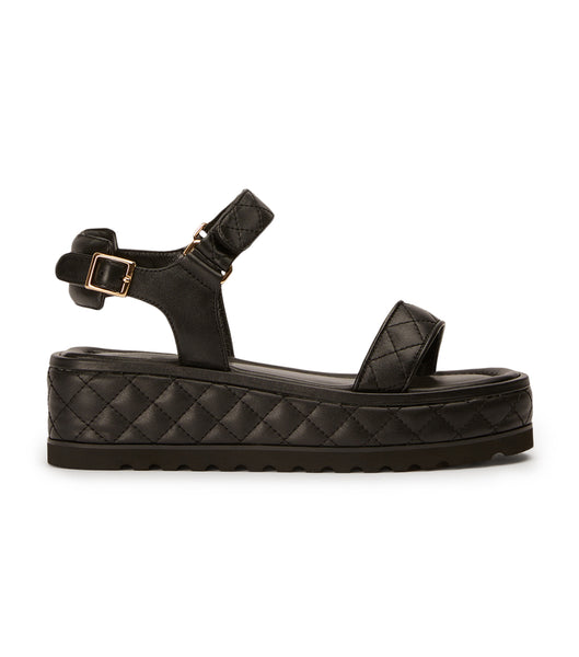 Tony Bianco Zahara Black Nappa 6cm Flate Sandaler Svarte | XNOBH71441