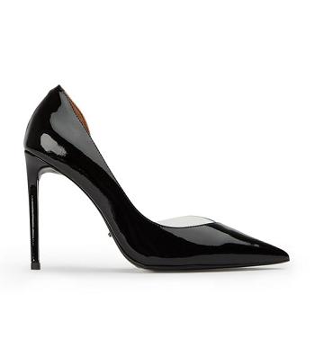 Tony Bianco Adore Black Patent/Clear Vinylite 10.5cm Stiletthæler Svarte | NONEJ90560