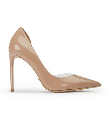 Tony Bianco Adore Coco Patent/Clear Vinylite 10.5cm Court Sko Beige | NOZDE56083