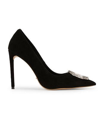 Tony Bianco Alison Black Semsket Skinn 10.5cm Court Sko Svarte | ENOHC29614