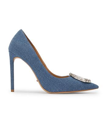 Tony Bianco Alison Washed Denim 10.5cm Court Sko Blå | ENOHC32658