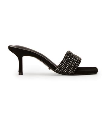 Tony Bianco Amos Black Crystal/Black Semsket Skinn 6.5cm Stiletthæler Svarte | MNOHR25042