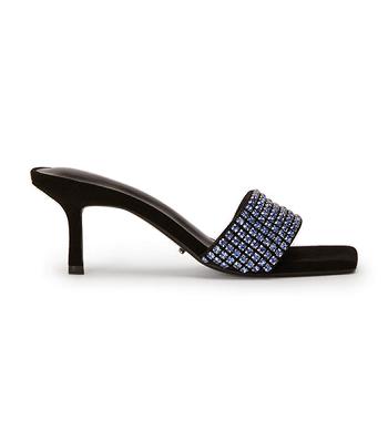 Tony Bianco Amos Blue Crystal/Black Semsket Skinn 6.5cm Lave hæler Blå Svarte | BNOSO97145