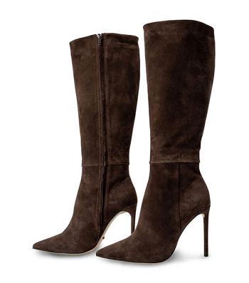 Tony Bianco Apollo Espresso Semsket Skinn 10.5cm Mid Calf Boots Sjokolade | ZNOMJ92227