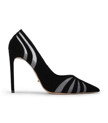 Tony Bianco Arrow Black Semsket Skinn 10.5cm Stiletthæler Svarte | NOJBT21779