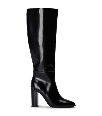 Tony Bianco Boss Black Hi Shine 9.5cm Mid Calf Boots Svarte | NONZX35536